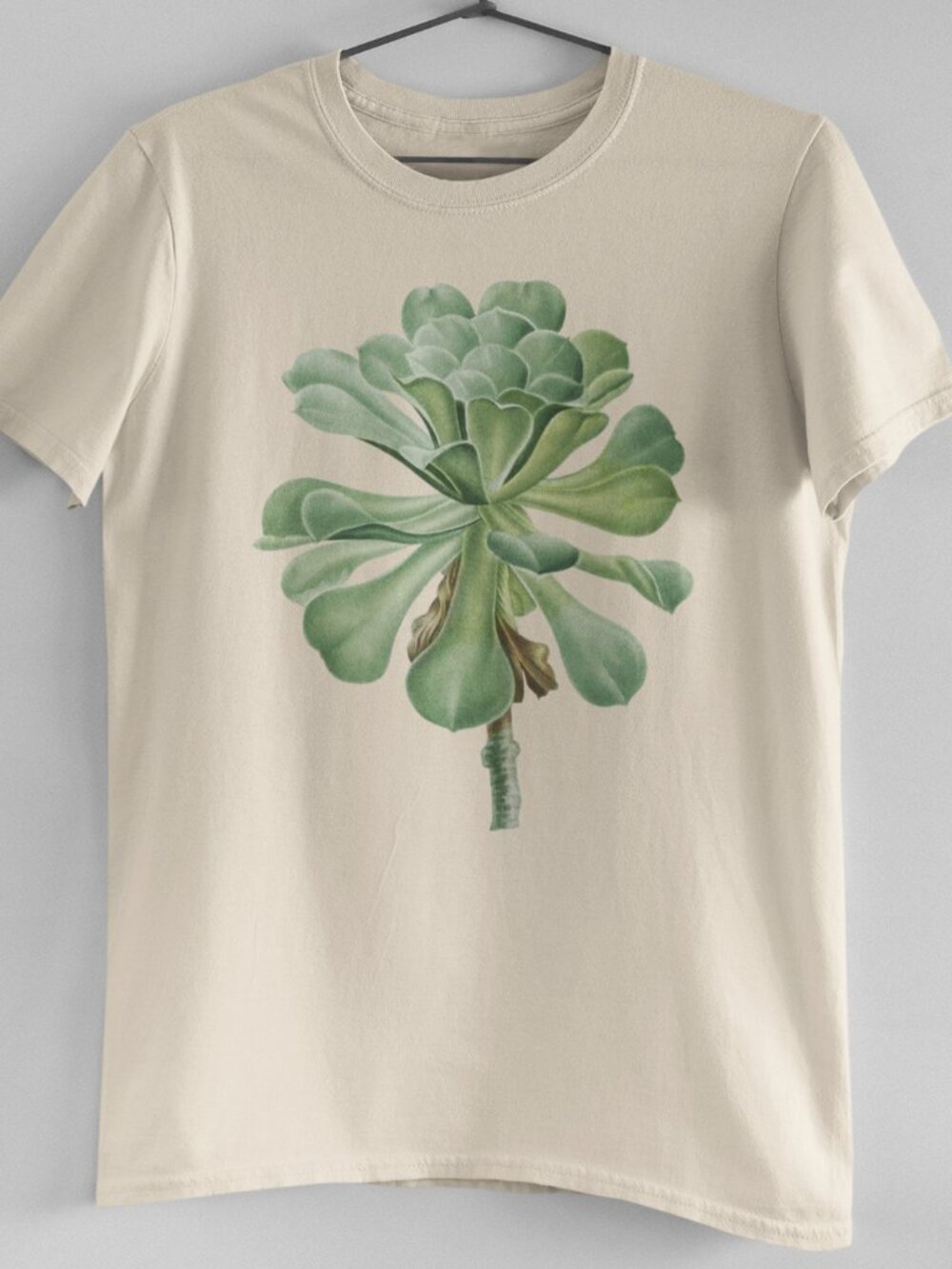 Canary Island Houseleek Botanical Print Short Sleeve Graphic Tee T-shirt S-XXL - Picture 3 of 5
